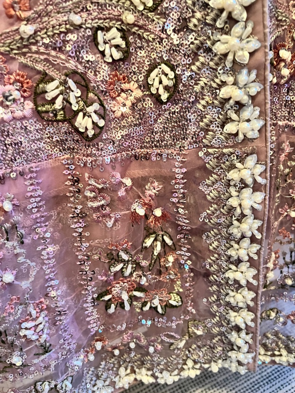 pink purple lilies 4-piece desi dress, pakistani indian dress - Picture 6 of 15